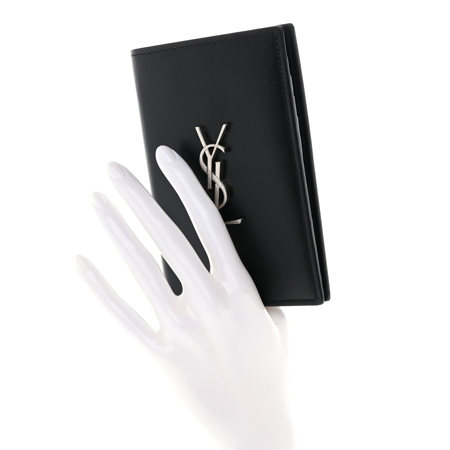 Saint Laurent Grain De Poudre Passport Holder Black 2 of 9