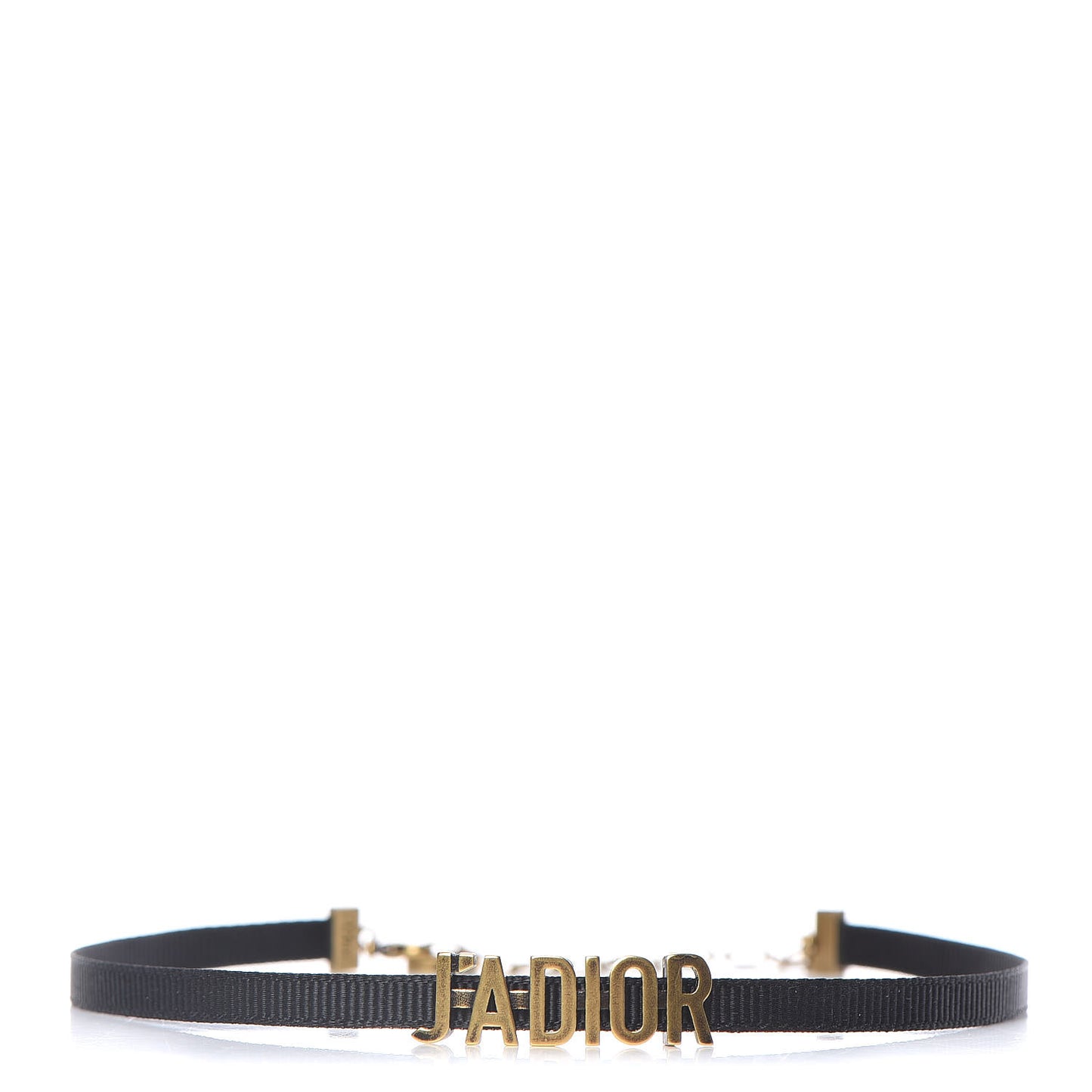 Grosgrain Ribbon J'Adior Logo Choker Necklace Black