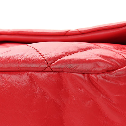 Chanel Aged Calfskin Quilted Medium Express Bowling Bag Red 10 of 13