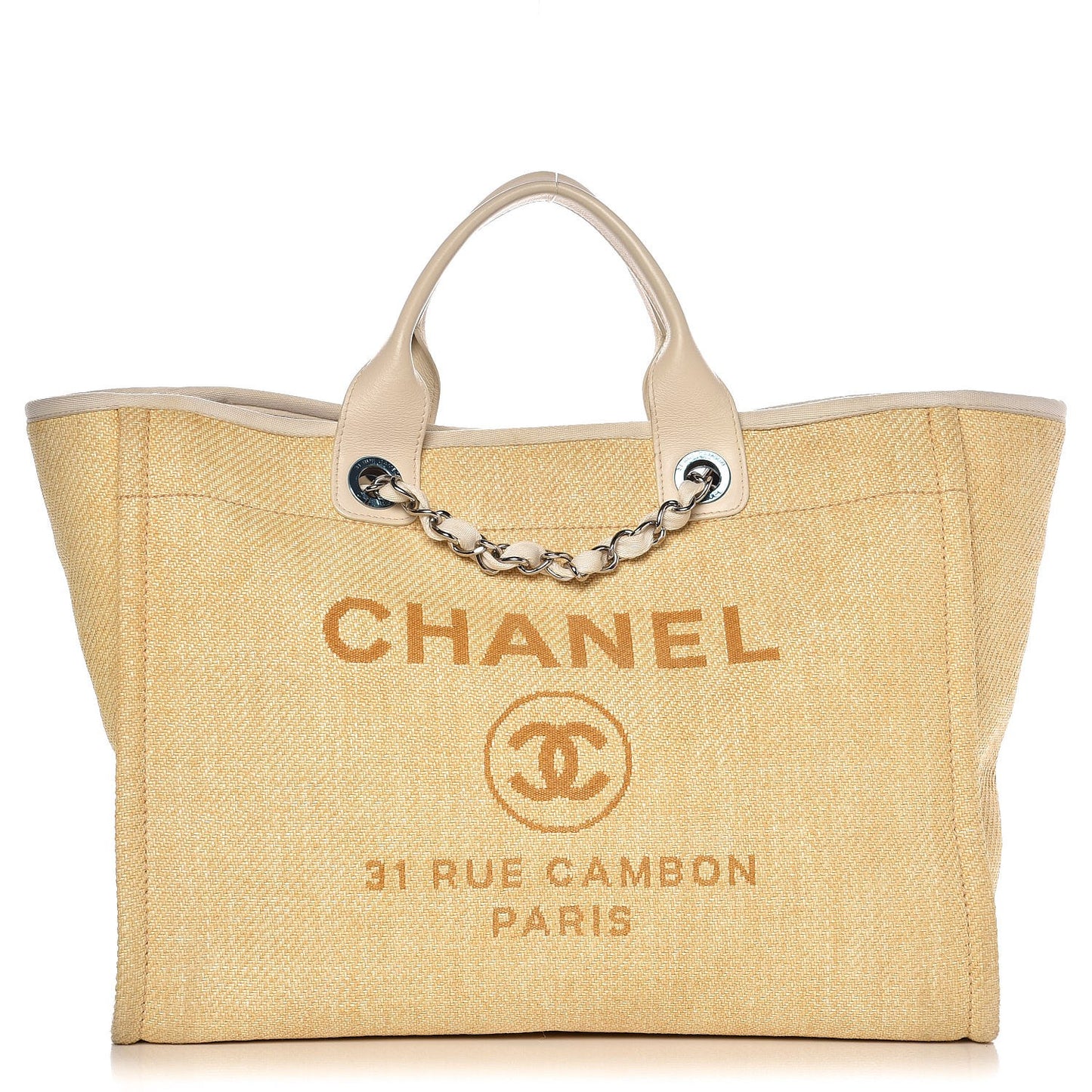 Woven Straw Raffia Large Deauville Tote Yellow