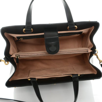 Gucci Calfskin Matelasse Studded Medium GG Marmont Tote Black 5 of 7