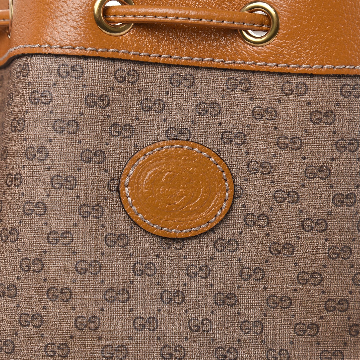 X DISNEY Mini Vintage GG Supreme Monogram Bucket Bag Beige Vintage Sun Oil