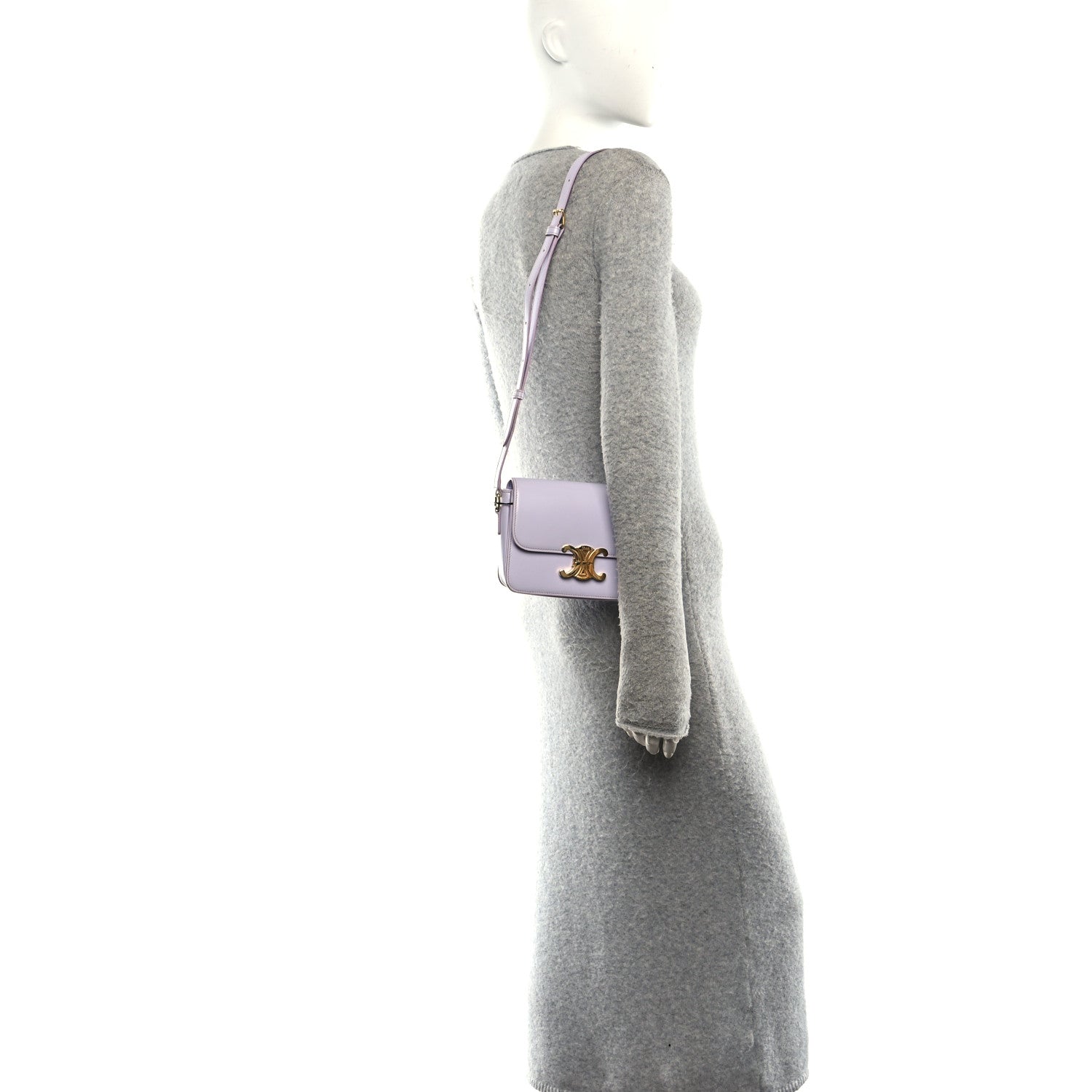 Celine Shiny Calfskin Teen Triomphe Light Lavender 2 of 9