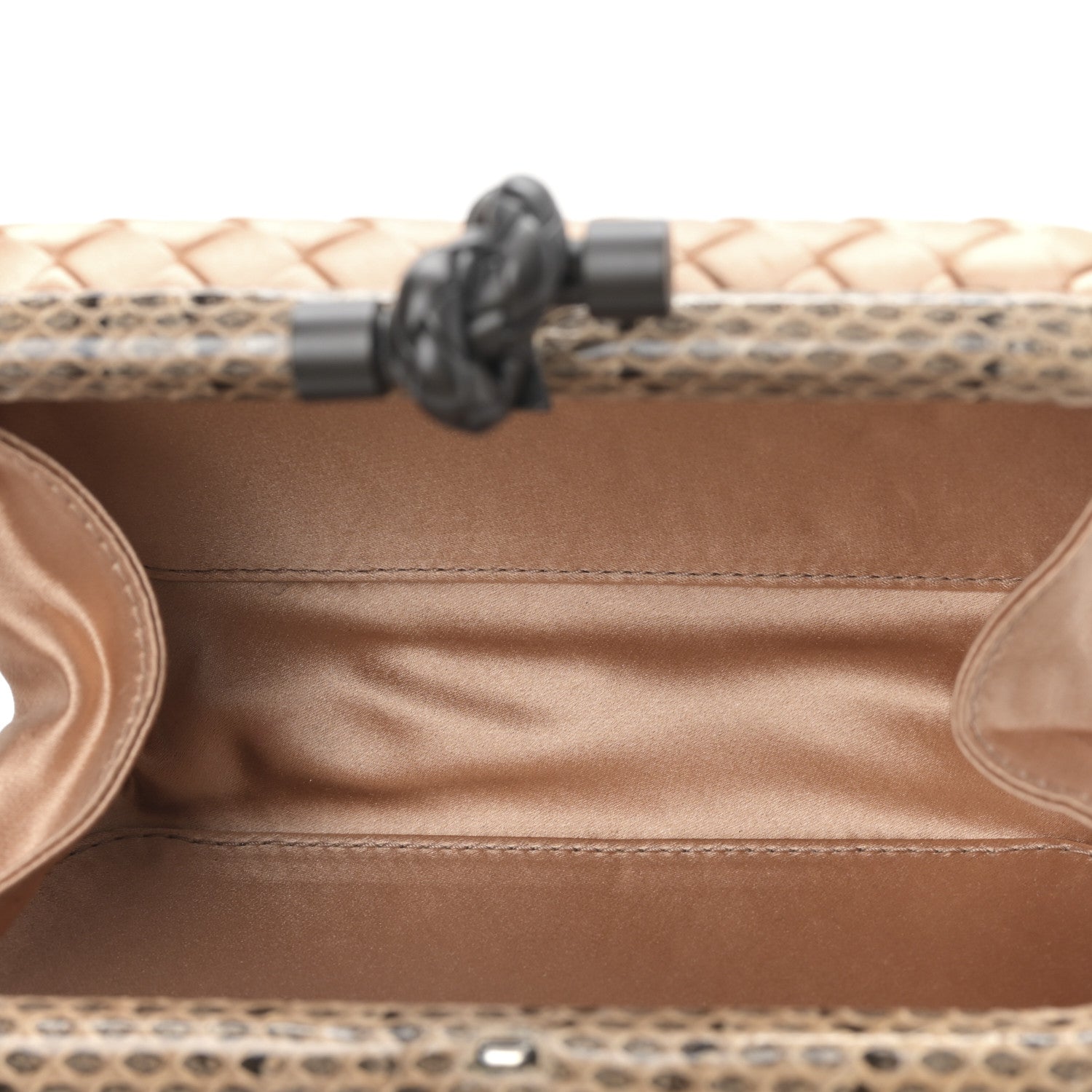 Bottega Veneta Satin Intreccio Impero Ayers Knot Clutch Flamingo 5 of 8