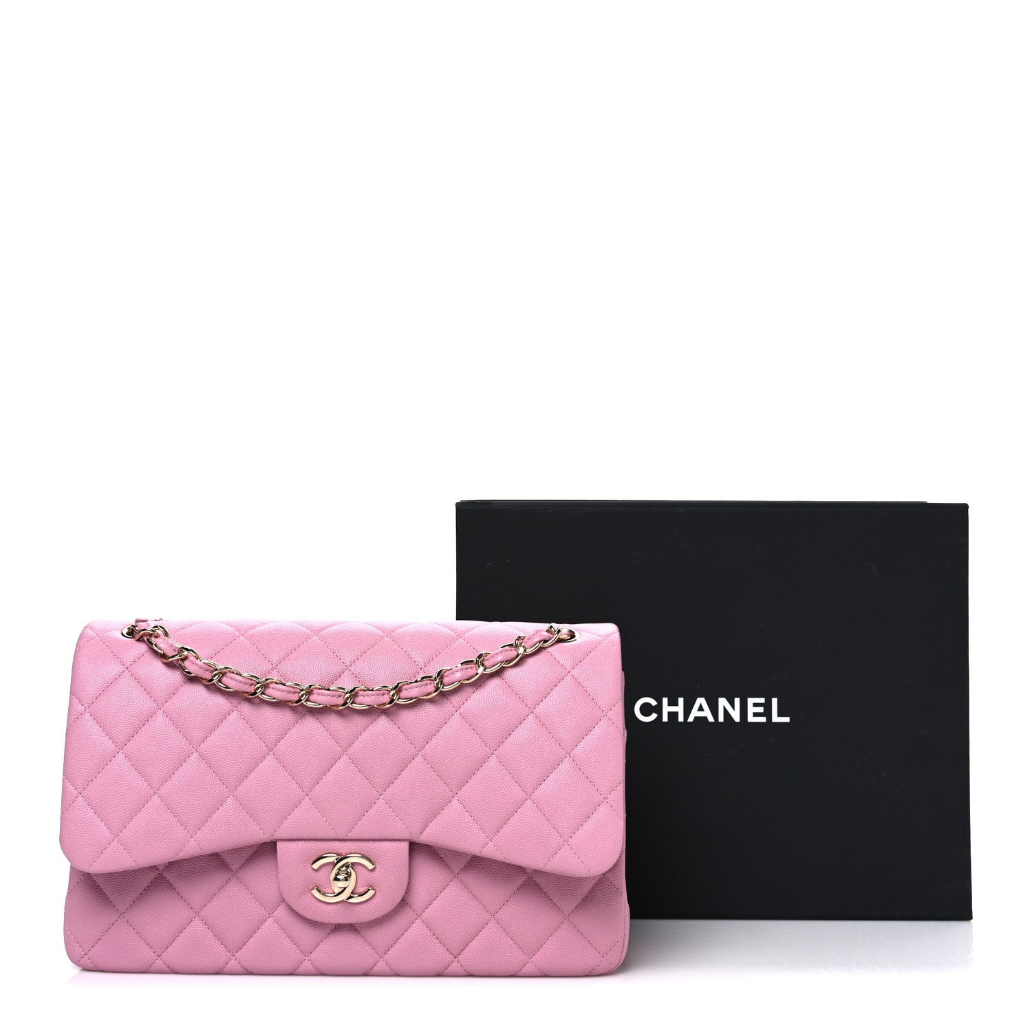 Chanel Caviar Quilted Jumbo Double Flap Pink 11 of 11