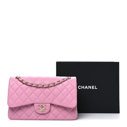 Chanel Caviar Quilted Jumbo Double Flap Pink 11 of 11