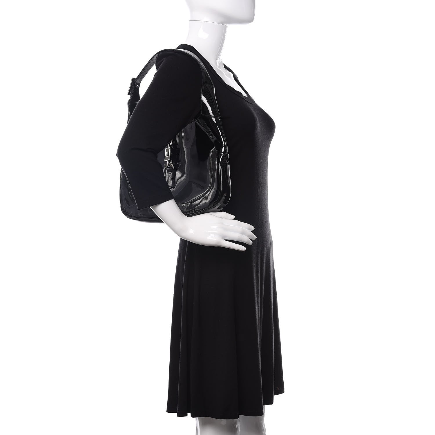 Gucci Patent Small Jackie O Hobo Black 2 of 10