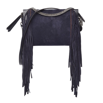 Givenchy Calfskin Suede Fringe Cross 3 Crossbody Bag Dark Blue 1 of 7
