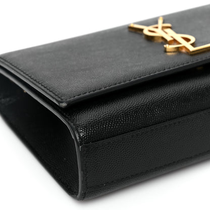 Saint Laurent Grain De Poudre Small Monogram Kate Satchel Black 6 of 7