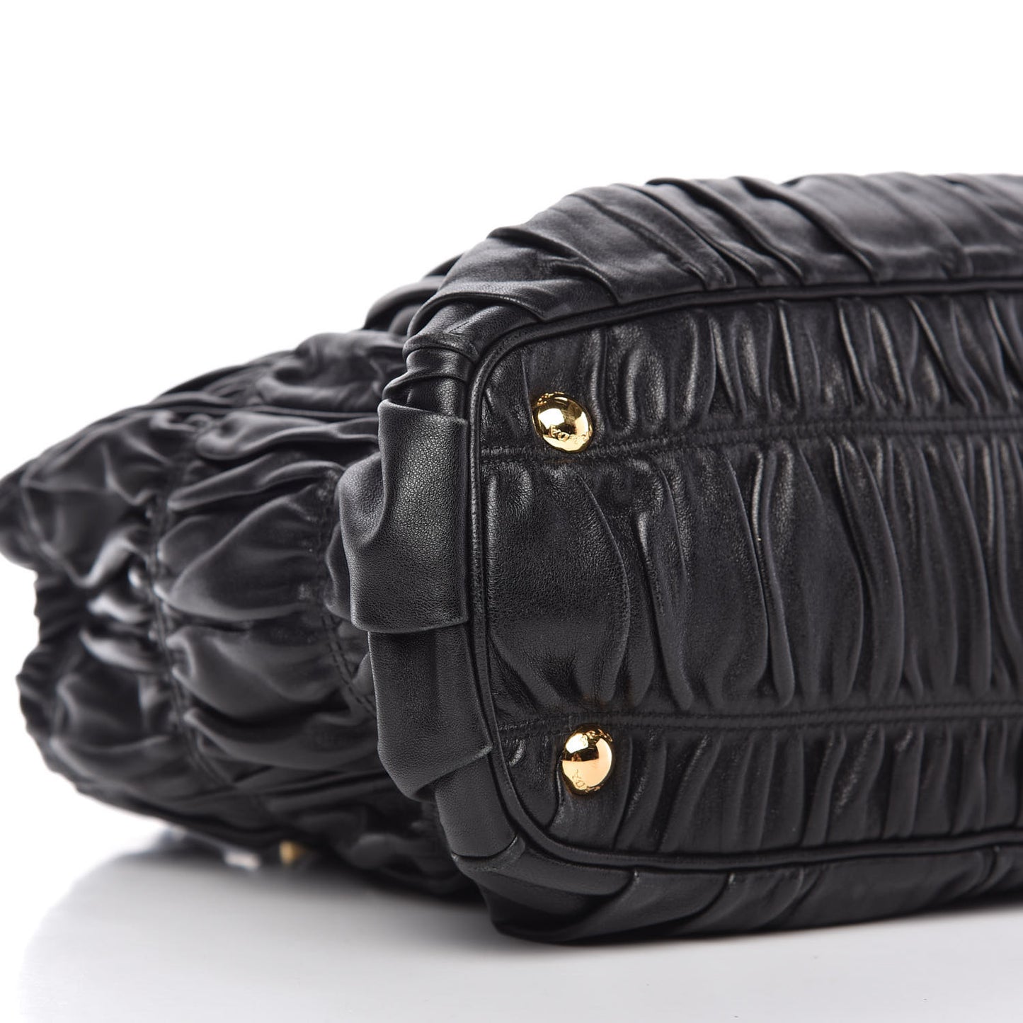 Nappa Gaufre Top Handle Tote Black
