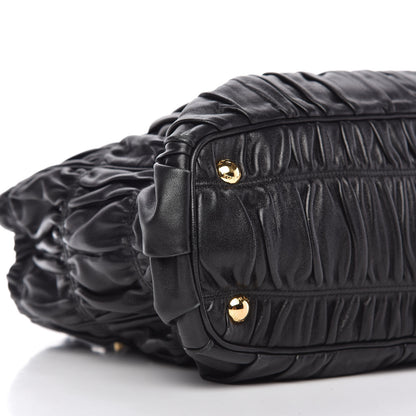 Prada Nappa Gaufre Top Handle Tote Black 6 of 10