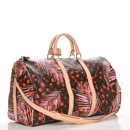 Louis Vuitton Monogram Jungle Dots Keepall Bandouliere 50 Sugar Pink Poppy 4 of 8