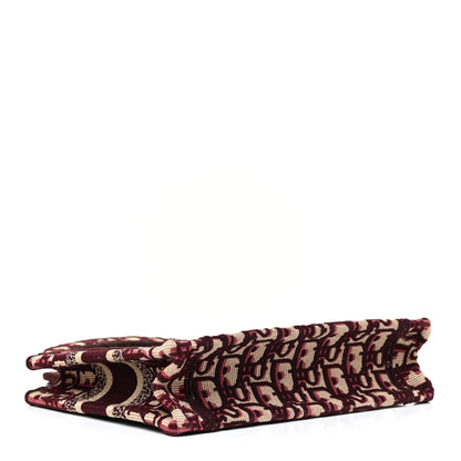 Christian Dior Oblique Mini Book Tote Burgundy Multicolor 3 of 9