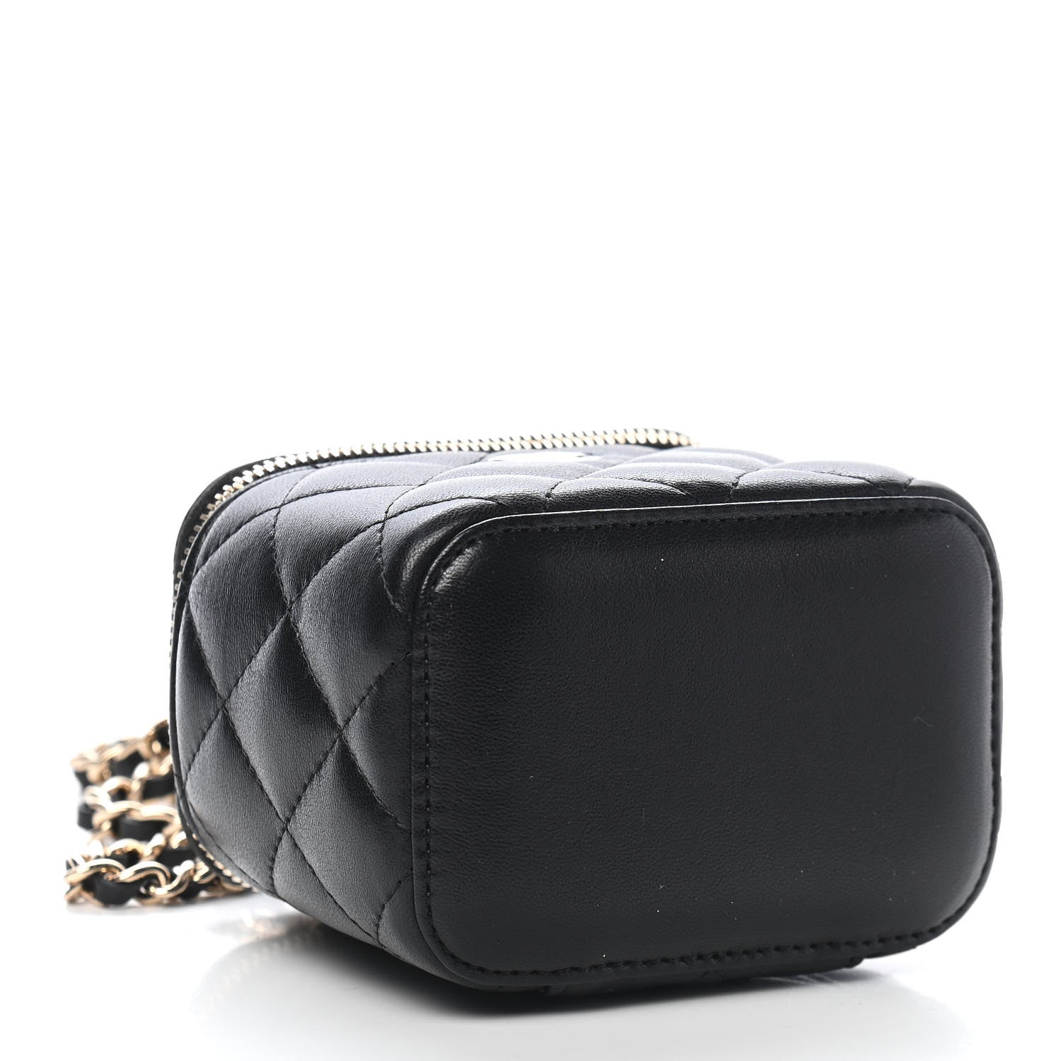 Chanel Lambskin Quilted Mini Vanity Case With Chain Black 4 of 9