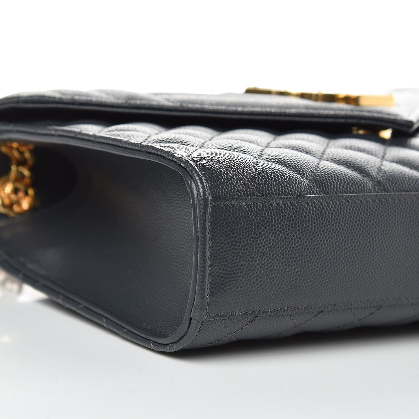 Grain De Poudre Textured Mixed Matelasse Triquilt Medium Monogram Satchel Dark Smog