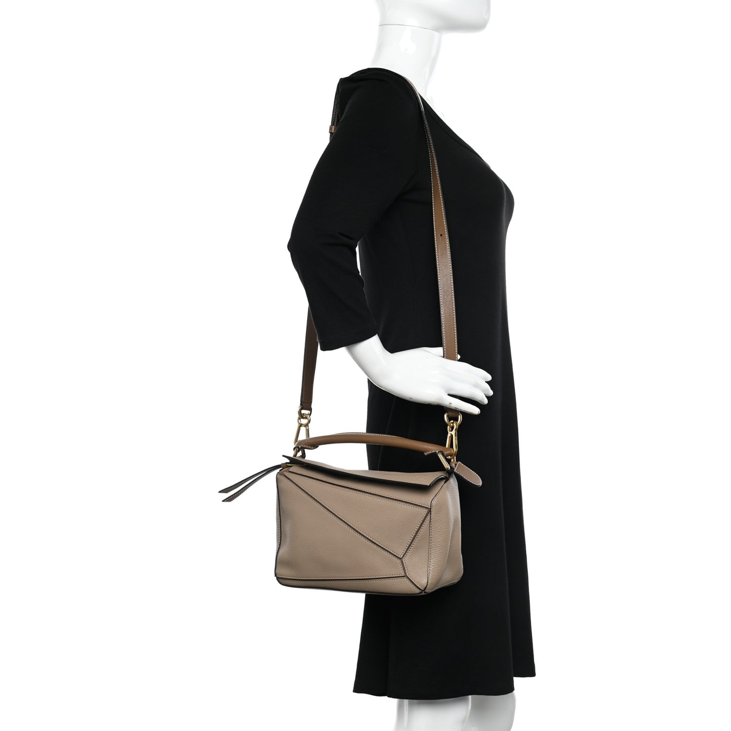 Grained Calfskin Small Puzzle Bag Sand Mink