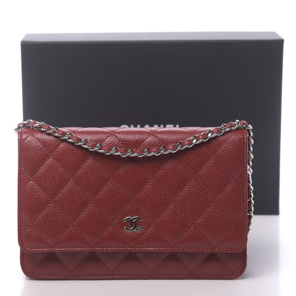 Chanel Caviar Quilted Wallet on Chain WOC Red 12 of 12