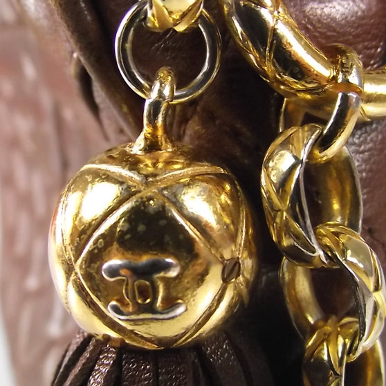 Chanel Quilted Lambskin Tassel Camera Case Brown 8 of 11