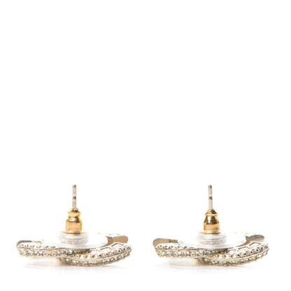 Chanel Crystal CC Earrings Gold 3 of 4
