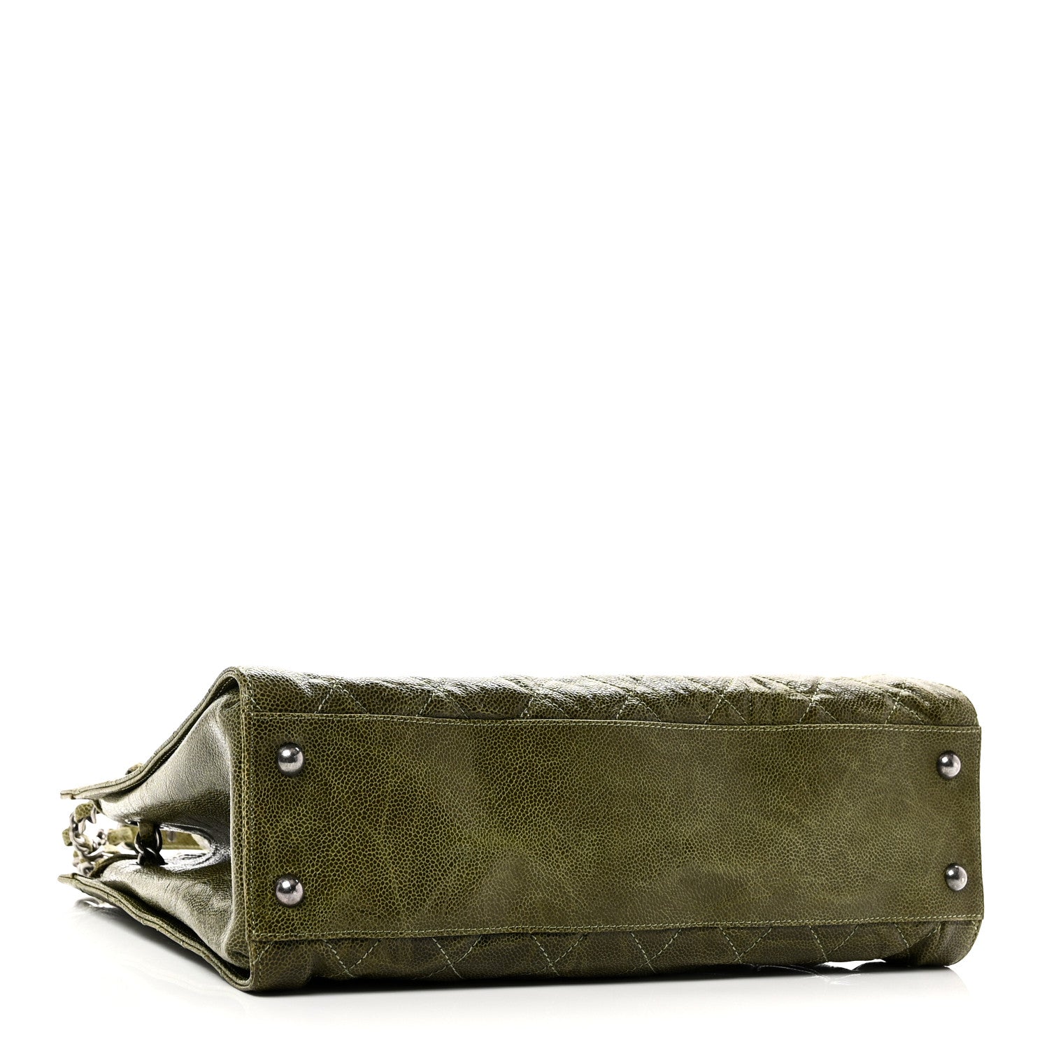 Chanel Glazed Caviar Quilted Tote Green 4 of 10