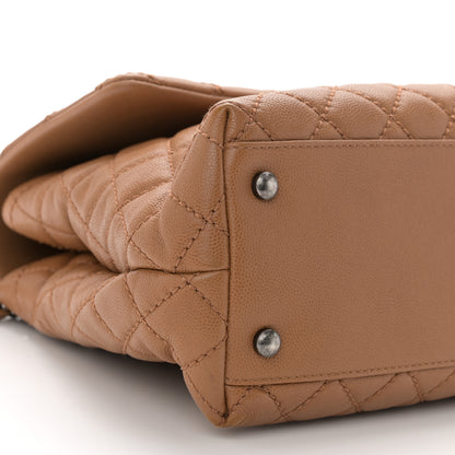 Chanel Caviar Quilted Medium Coco Handle Flap Camel 9 of 10