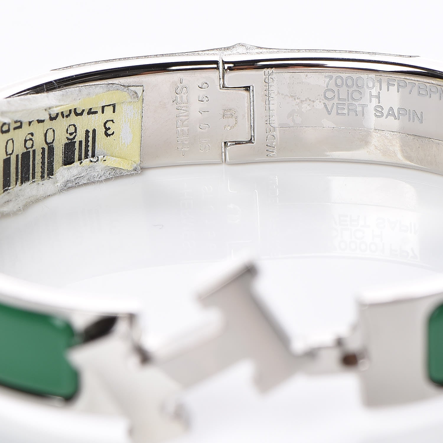 Hermes Enamel Narrow Clic Clac H Bracelet PM Vert Sapin 4 of 5