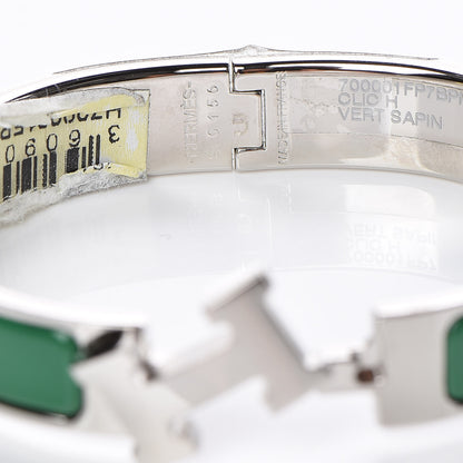 Hermes Enamel Narrow Clic Clac H Bracelet PM Vert Sapin 4 of 5
