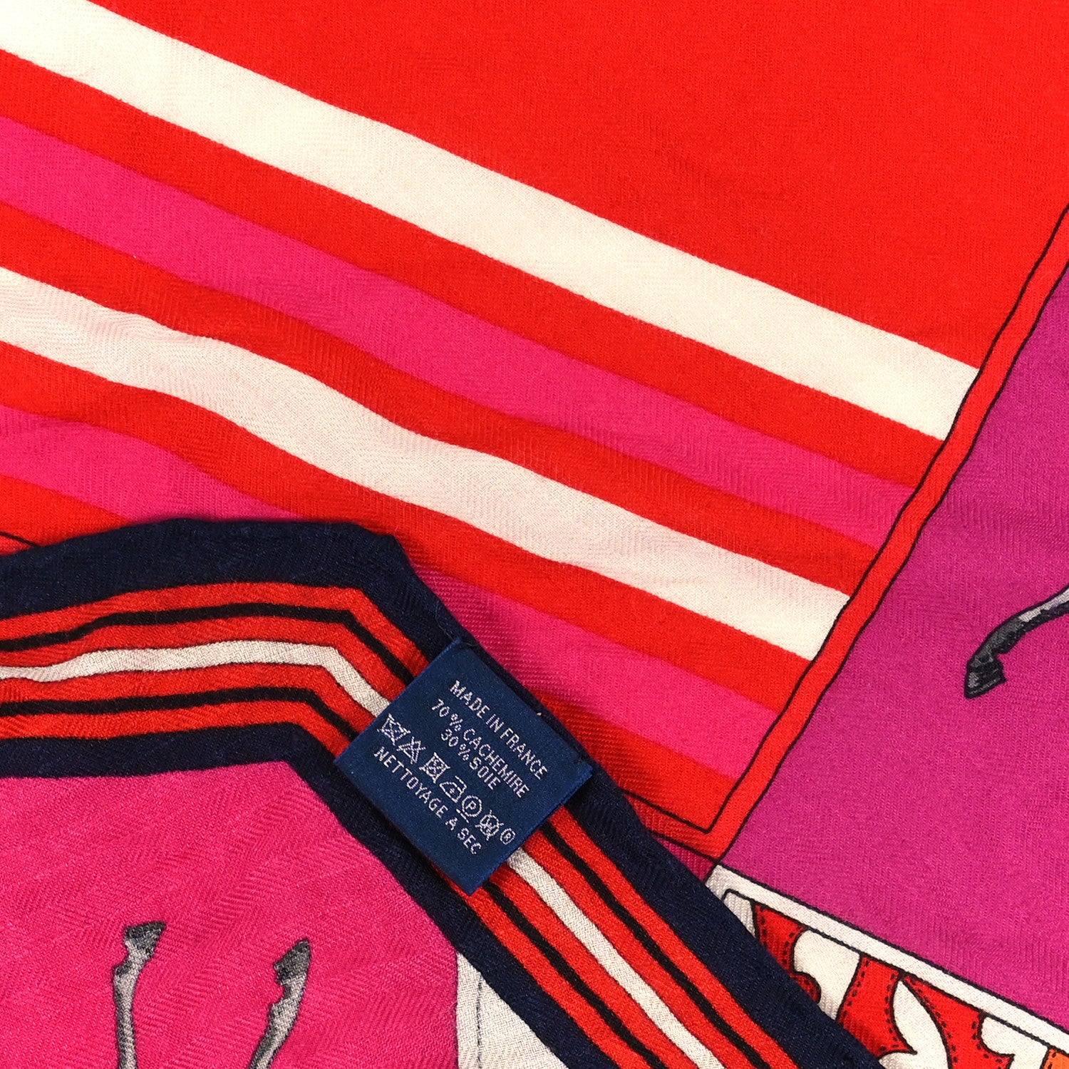 Hermes Cashmere Silk Couvertures Nouvelles Losange Scarf 3 of 4