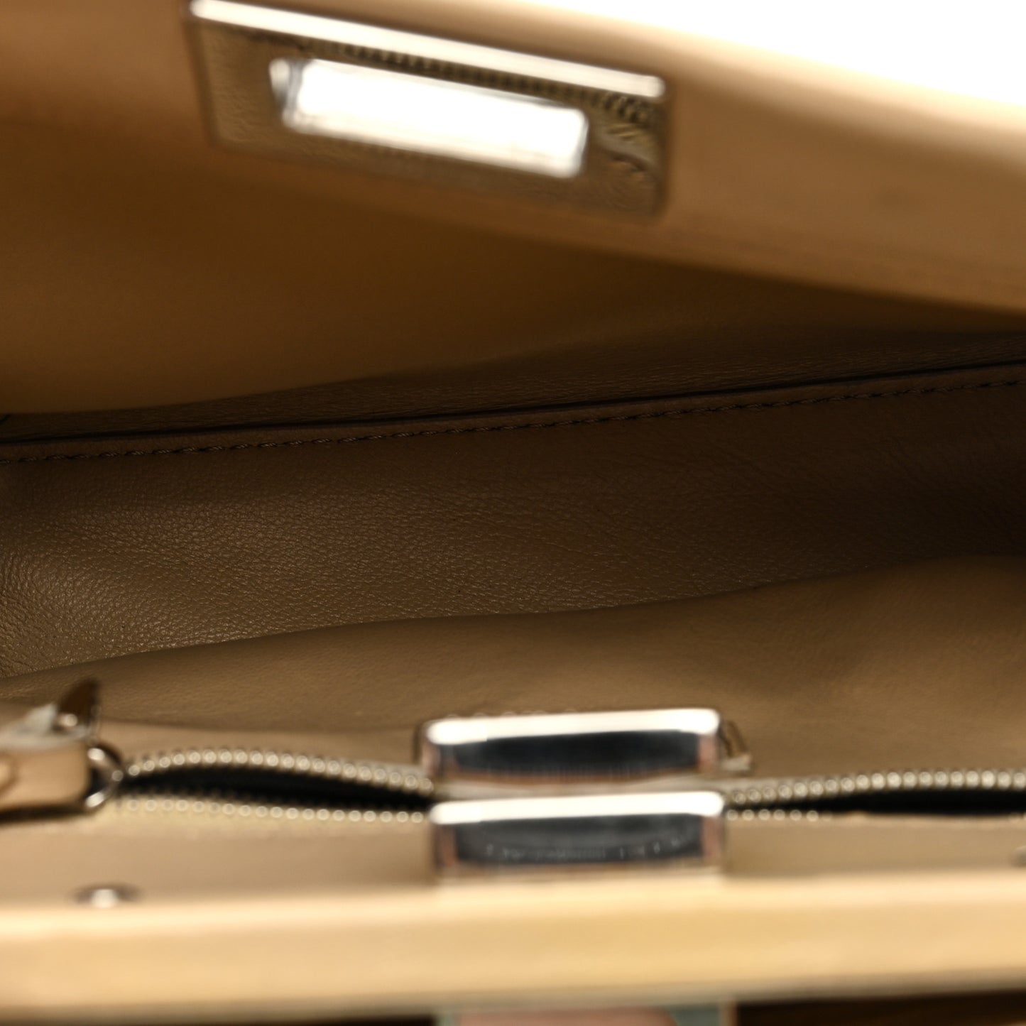 Nappa Ribbon Lace Up Mini Peekaboo Iconic Satchel Beige