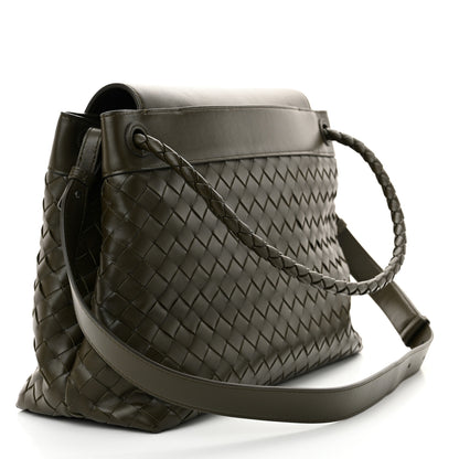 Bottega Veneta Calfskin Intrecciato Medium Andiamo Messenger Bag Kaki 3 of 10