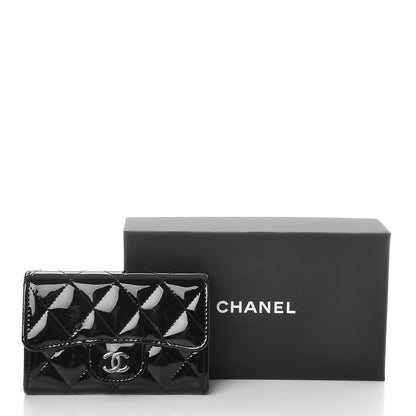 Chanel Patent Quilted Flap Card Holder Black 9 of 9