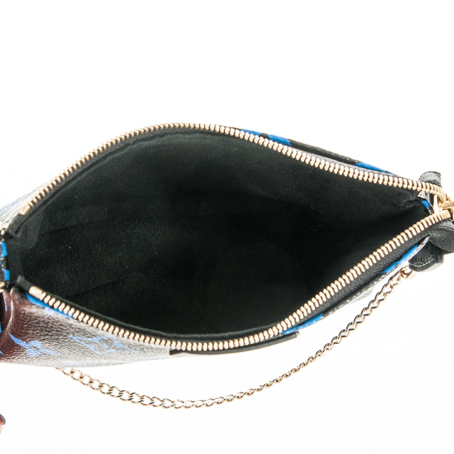 Louis Vuitton Colored Monogram Mini Pochette Accessories Blue Black 5 of 6