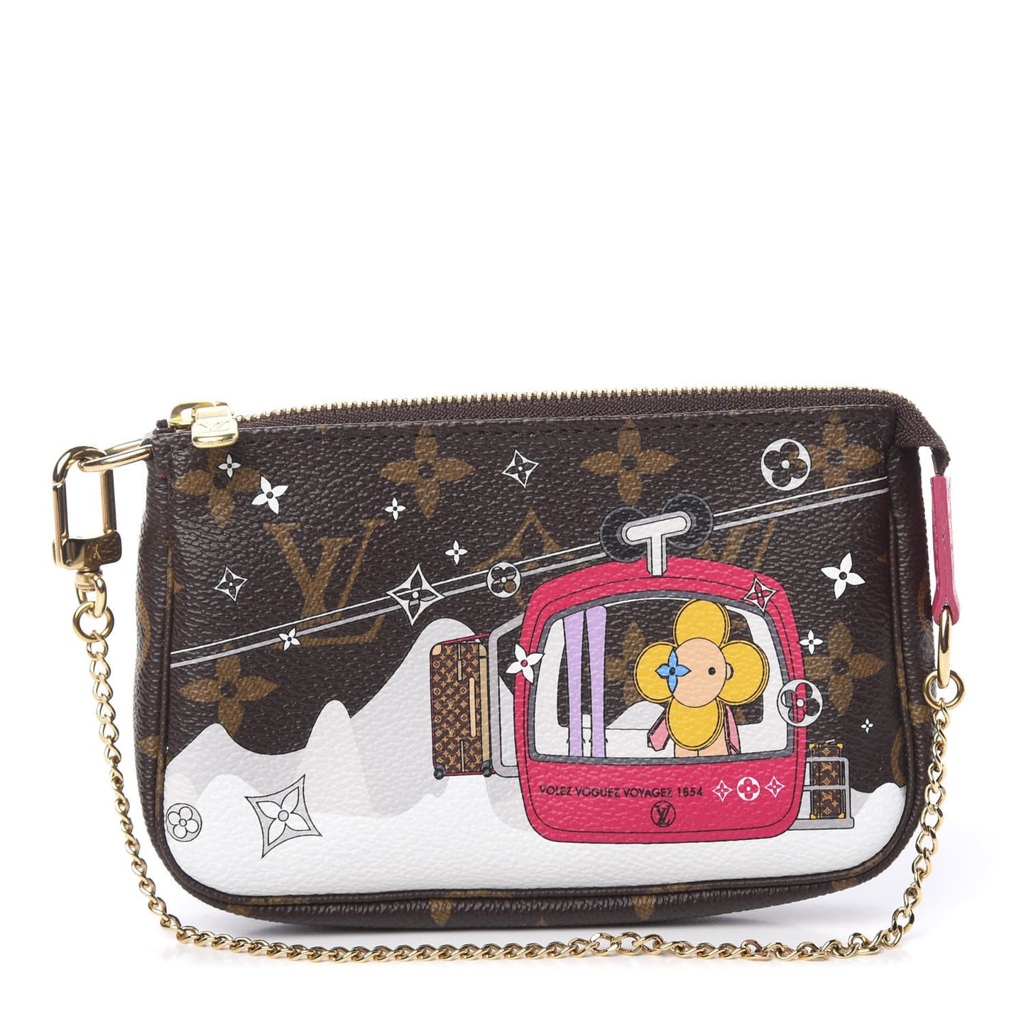 Monogram 2019 Christmas Animation Mini Courchevel Pochette Accessories Fuchsia