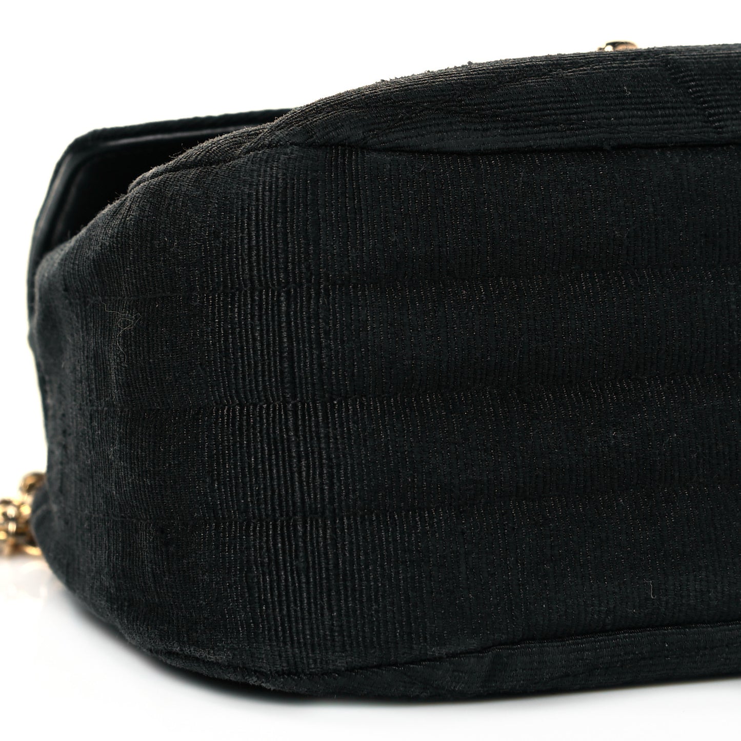 Grosgrain Canvas Quilted Envelope Flap Bag Black