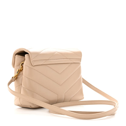 Saint Laurent Calfskin Y Quilted Monogram Toy Loulou Crossbody Bag Dark Beige 3 of 12