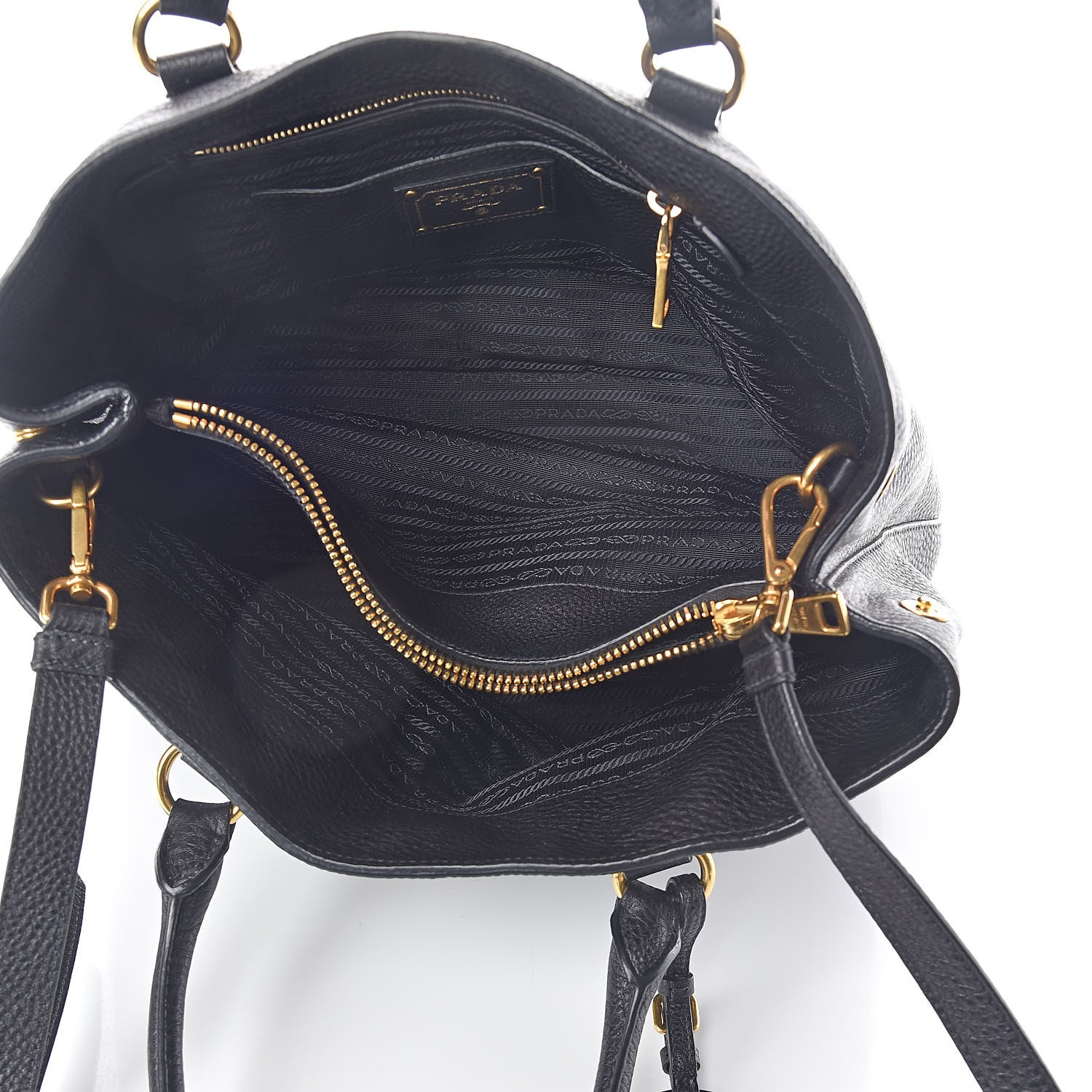Prada Vitello Daino Tote Black 5 of 9