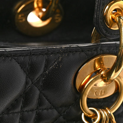 Christian Dior Lambskin Cannage Medium Lady Dior Black 8 of 10