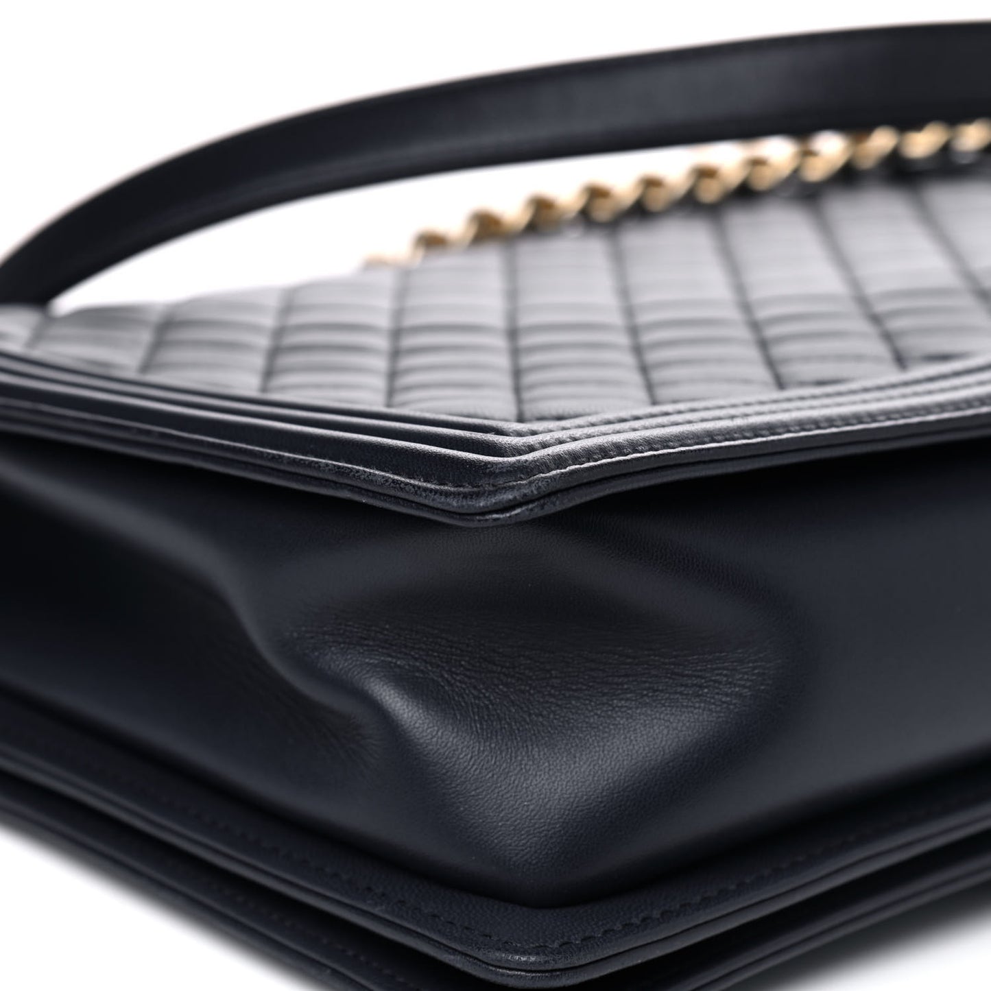 Lambskin Quilted Large Boy Flap Navy