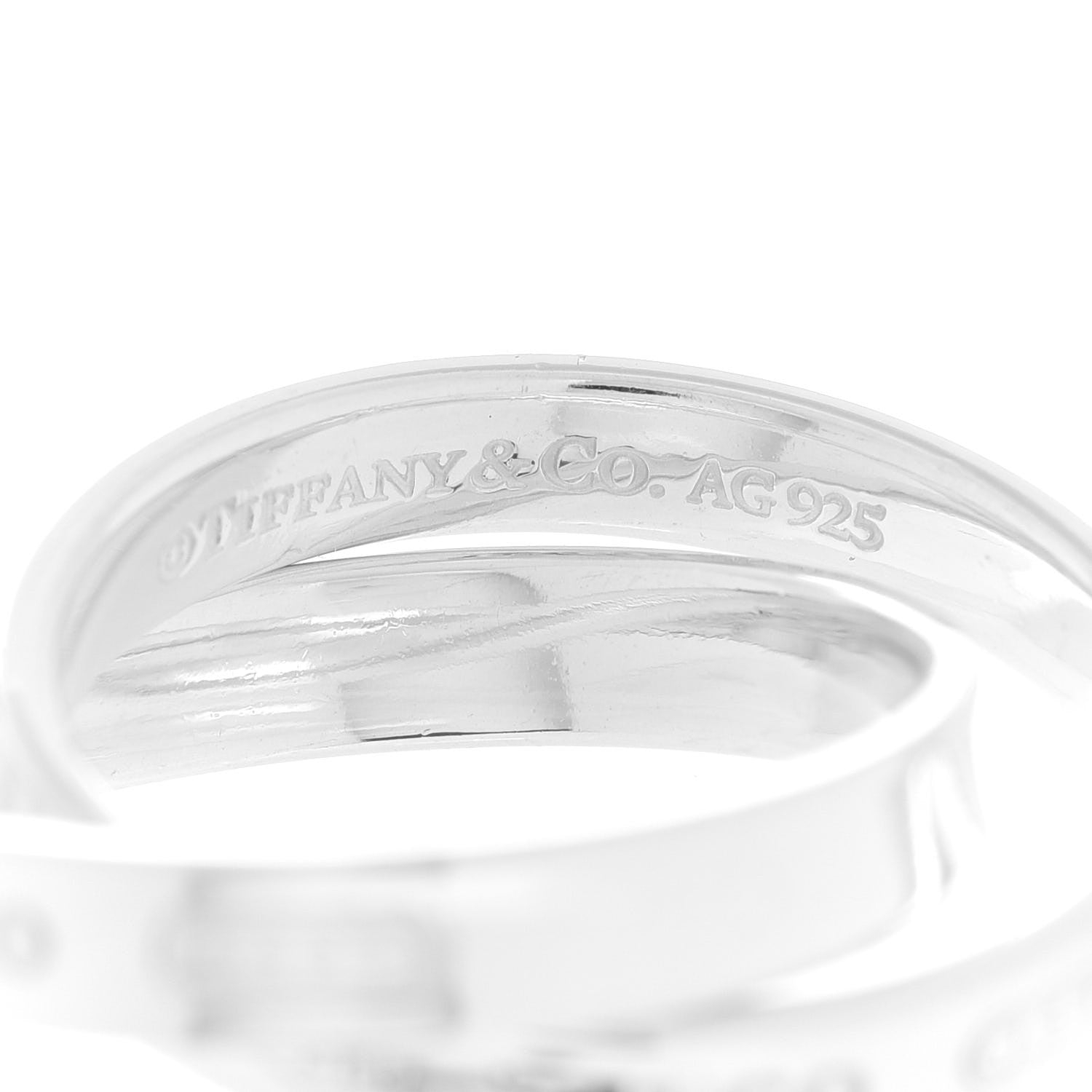 Tiffany Sterling Silver 1837 Interlocking Ring 53 6.5 4 of 4