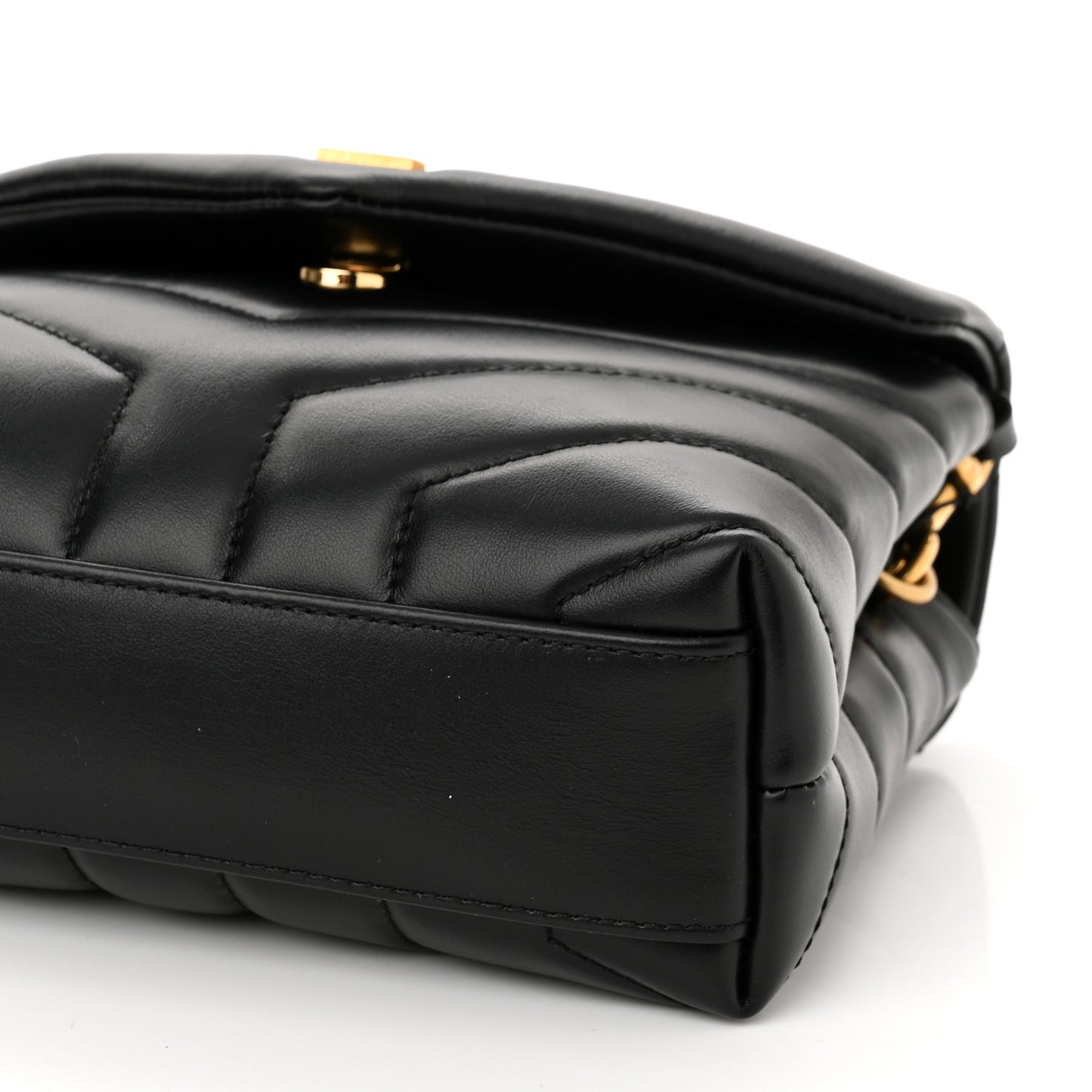 Calfskin Y Quilted Monogram Toy Loulou Crossbody Bag Black