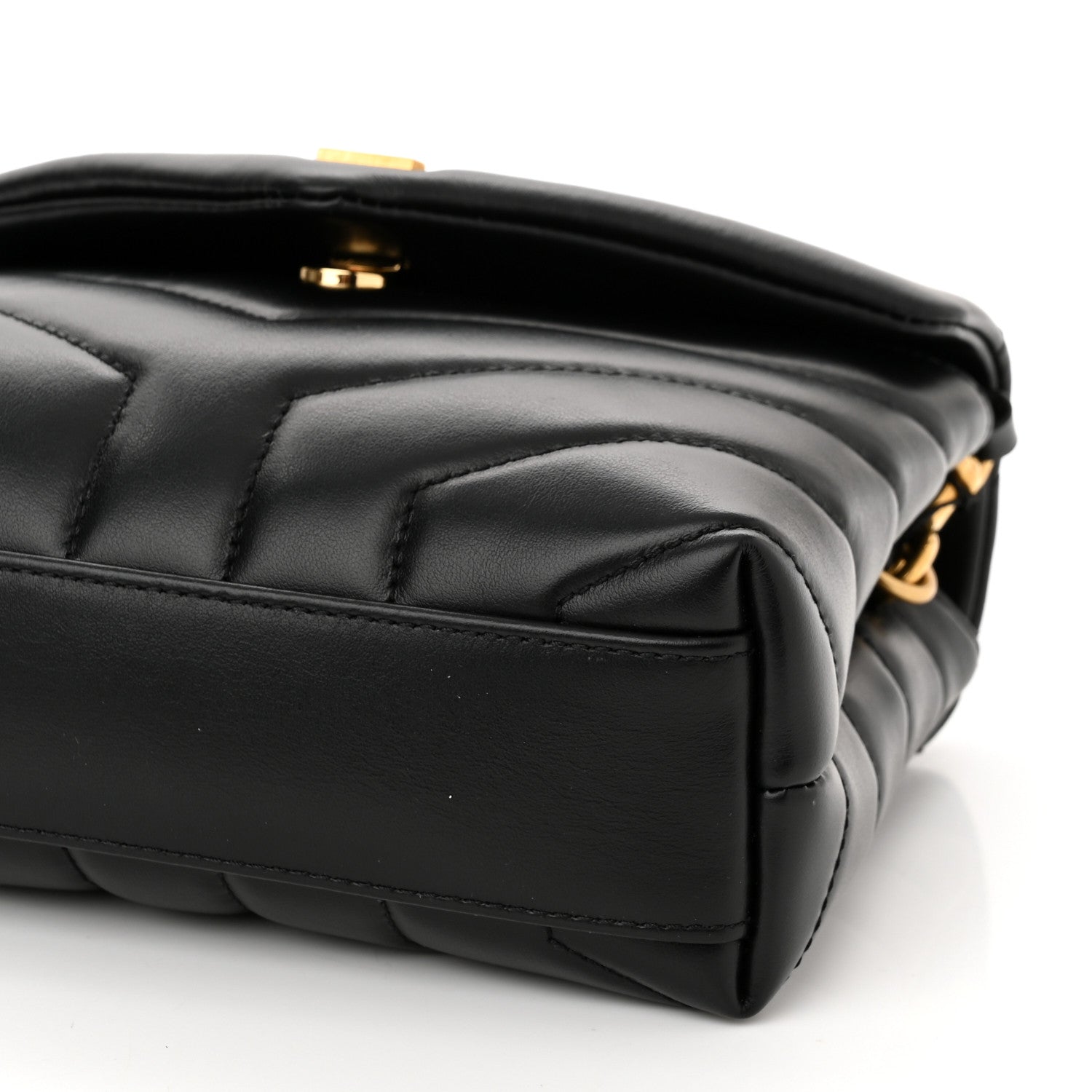 Saint Laurent Calfskin Y Quilted Monogram Toy Loulou Crossbody Bag Black 11 of 12