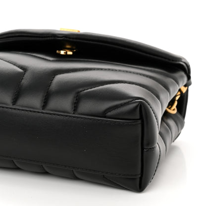 Saint Laurent Calfskin Y Quilted Monogram Toy Loulou Crossbody Bag Black 11 of 12