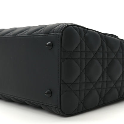 Christian Dior Ultra Matte Calfskin Cannage Medium Lady Dior Black 10 of 13