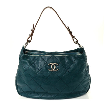 Chanel Glazed Calfskin On The Road Hobo Blue 1 of 10