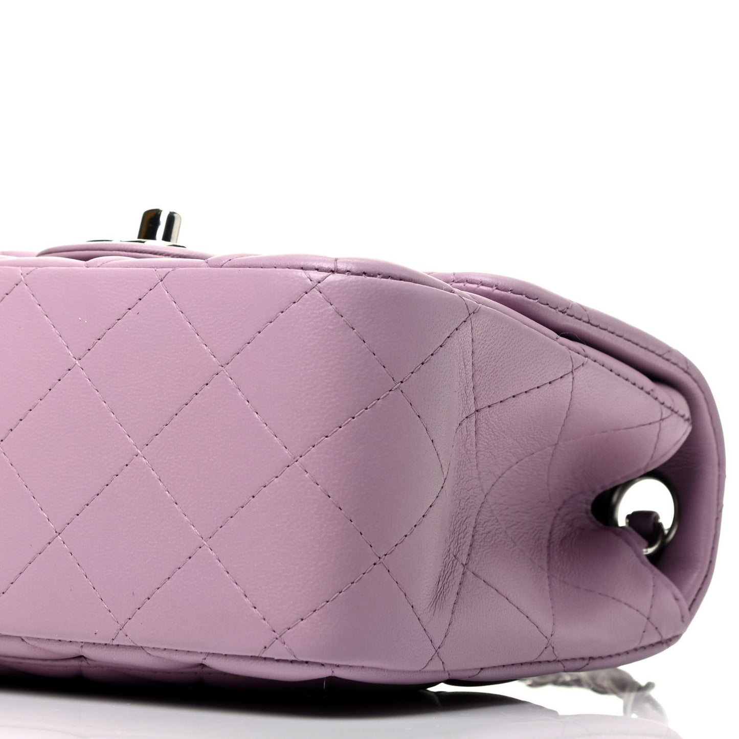 Lambskin Quilted Mini Square Flap Light Purple