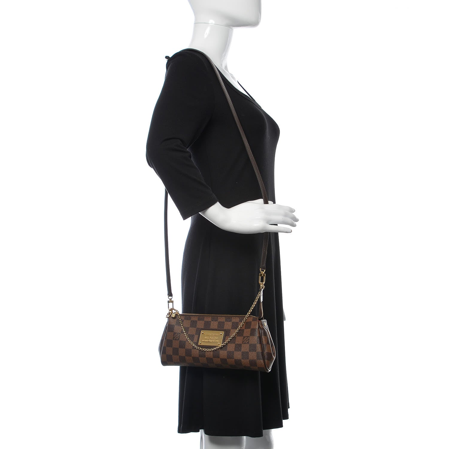 Louis Vuitton Damier Ebene Eva Clutch 2 of 12