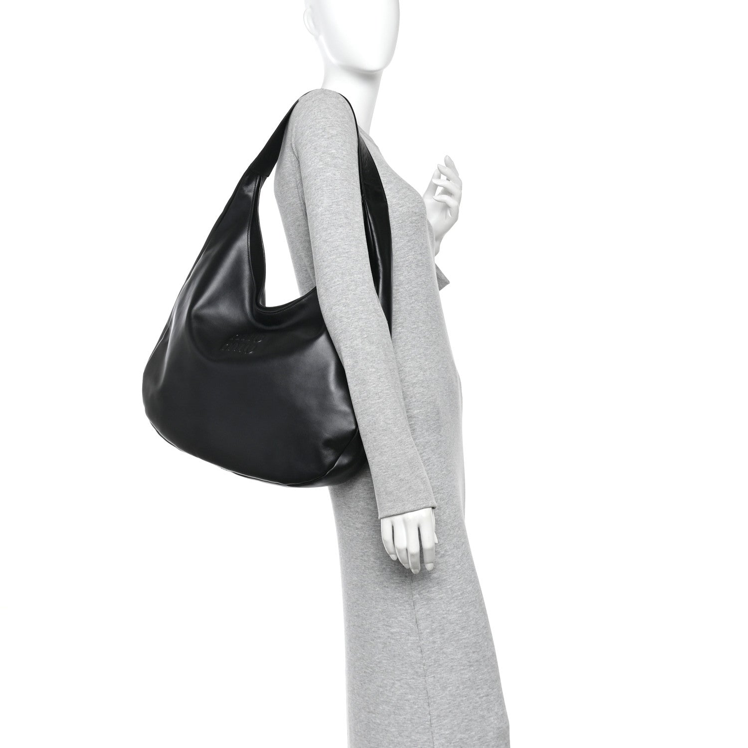 Miu Miu Soft Calf Softy Hobo Bag Black 2 of 10