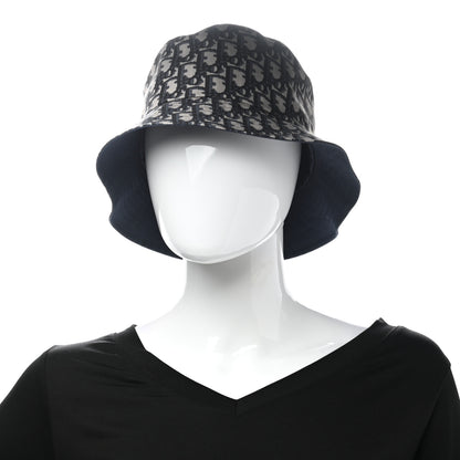 Christian Dior Polyester Cotton Oblique Reversible Teddy-D Brim Bucket Hat 56 Black 2 of 5
