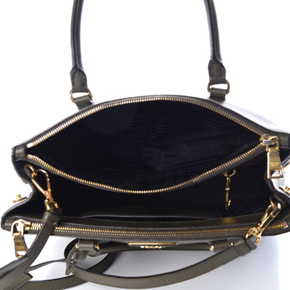 Prada Saffiano Small Galleria Double Zip Tote Militare 8 of 16