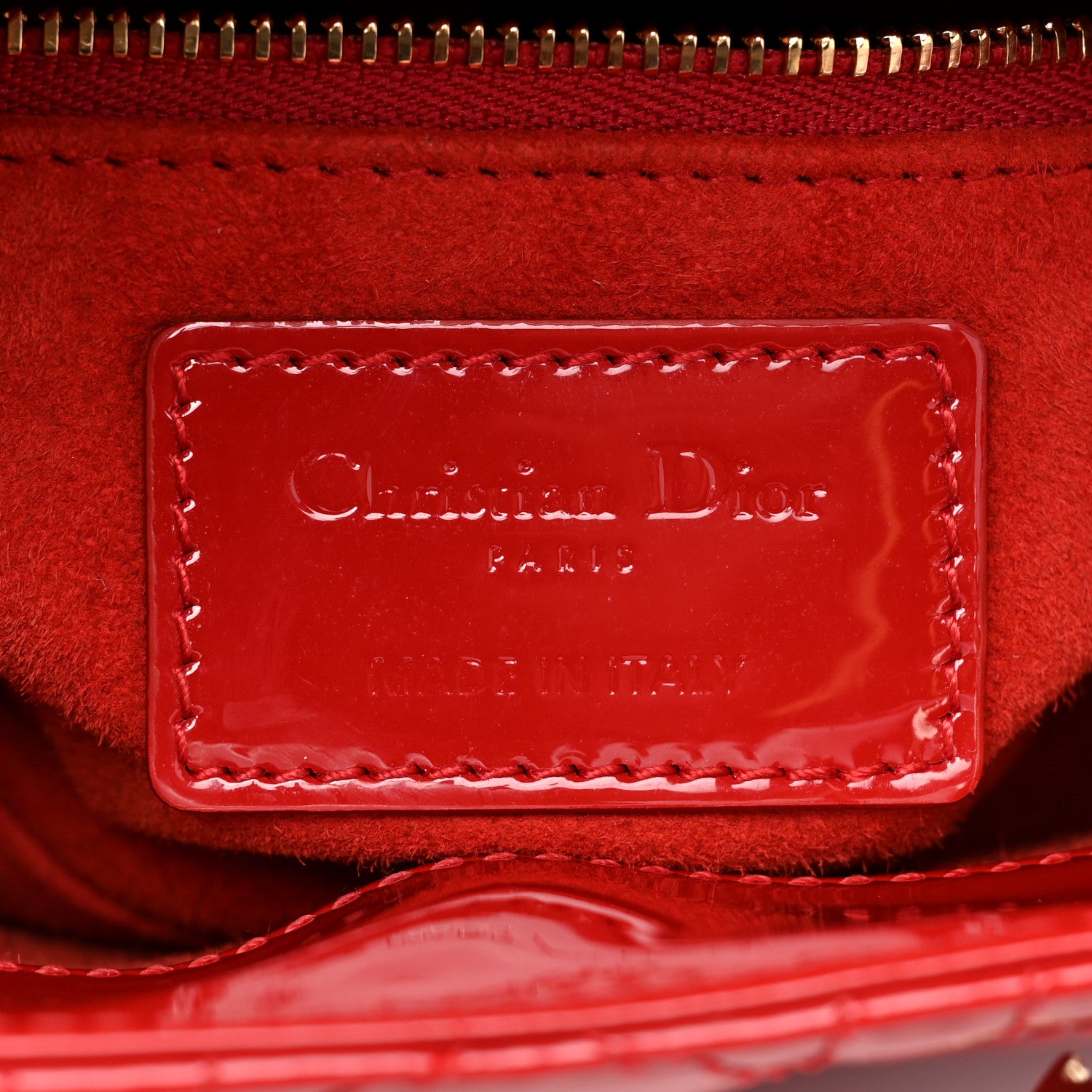 Christian Dior Patent Cannage Mini Lady Dior Red 6 of 11